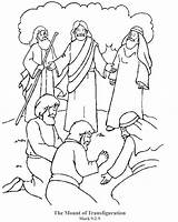 Transfiguration Bible Sheets Transfiguracion Disciples Sends Tran sketch template