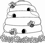 Bee Beehive Bees Biene Colorear Ausmalen Lds Abeille Hive Bienenstock Miel Basteln Colouring Hives Alveare Ausmalbild Insekten Malvorlage Abejas Ouvrir sketch template