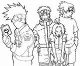Naruto Kakashi Sakura Coloring Pages Character Drawing sketch template