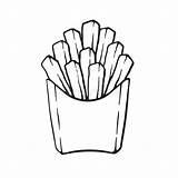 Fries French Drawing Doodle Cartoon Vector Paper Pack Clip Food Hand Sketch Fast Illustrations Drawn Illustration Isolated Gesturing Stock Similar sketch template
