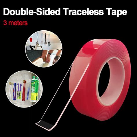 double sided adhesive tape transparent strong adhesive traceless removable  reusable anti