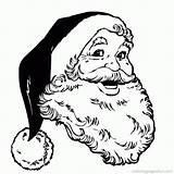 Santa Coloring Pages Christmas Claus Printable Clipart Face Library Popular Postage Stamp sketch template