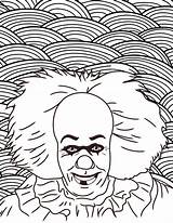Coloring Horror Pages Movie Printable Pennywise sketch template