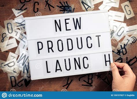 product launch text  lightbox stock image image  creative message