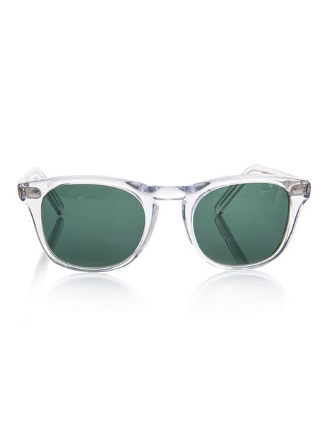 cutler gross transparent frame sunglasses  green  men lyst