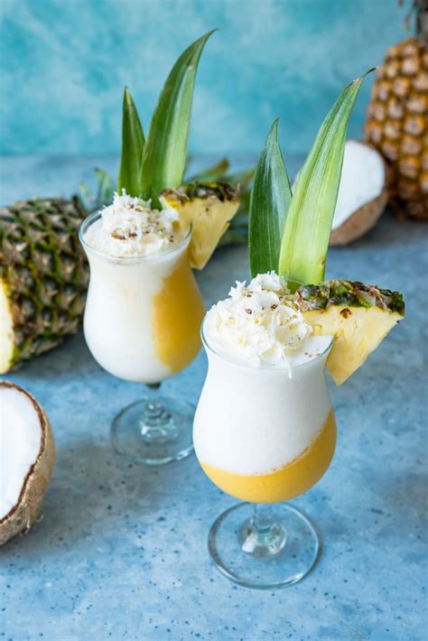 golden layered pina coladas national piña colada day