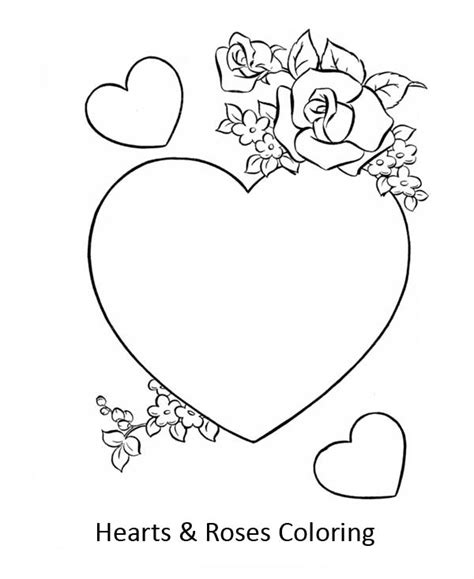 beautiful hearts  roses coloring page color luna