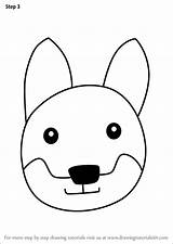 Dingo Draw Drawing Step Kids Dog Face Tutorials sketch template