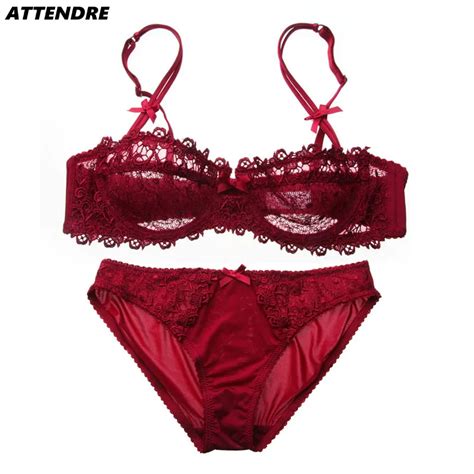 attendre women s lumiere lace unlined sheer balconette red bra and