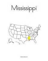 Coloring States Mississippi Color America United sketch template