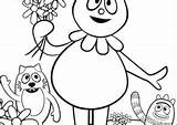 Gabba Coloring4free Yo Coloring Pages Foofa Flowers sketch template