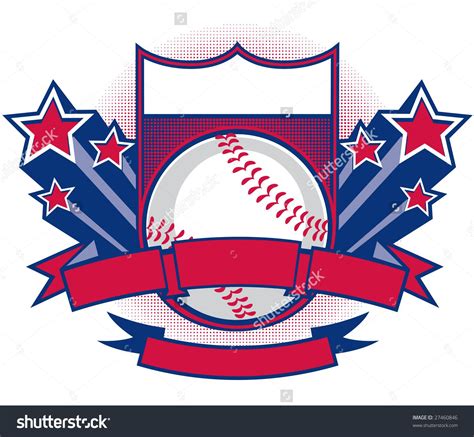 vector illustration of a crest with baseball blank