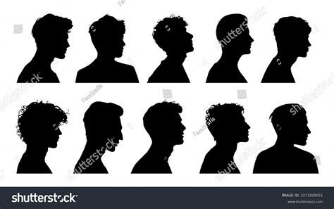 vector silhouette male head side silhouette stock vector royalty