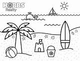Coloring Beach Pages Kids Each sketch template