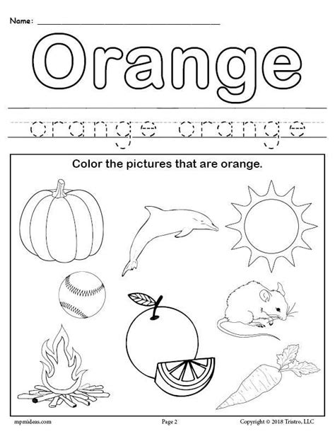 color orange worksheet color worksheets color worksheets