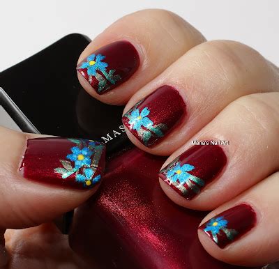 marias nail art  polish blog charismas metallic flowers