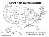 Road Trip Map Coloring License Plate Games Kids State Game Snack Mix Printable Pages Happinessishomemade Mores Maps Fun May sketch template