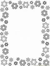 Coloring Frame Printable Borders Pages Border Snowflake Winter Color Snowflakes Christmas Frames Template Decorations Adults Clipart Online Bridal Shower Popular sketch template