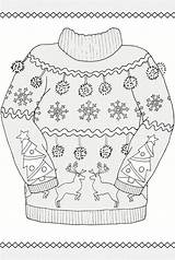 Coloring Pages Sweater Ugly Christmas Colouring Sweaters Template Sheet Dover Book Holiday Adult Sheets Color Publications Printable Haven Creative Doverpublications sketch template