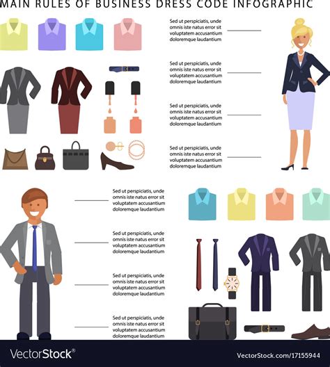 business dress code infographic royalty  vector image