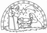 Jesus Birth Coloring Nativity Pages Scene Manger Drawing Simple Sketch Print Line Color Animals Drawings Printable Colour Paintingvalley Getcolorings Size sketch template