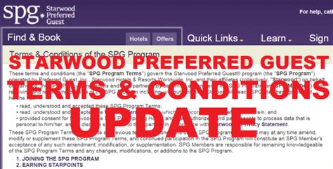 starwood preferred guest spg terms conditions  effective
