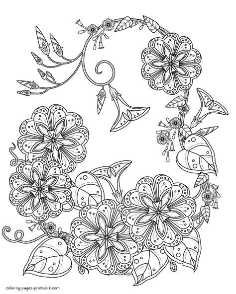 flower coloring sheets printable  adults coloring pages printablecom