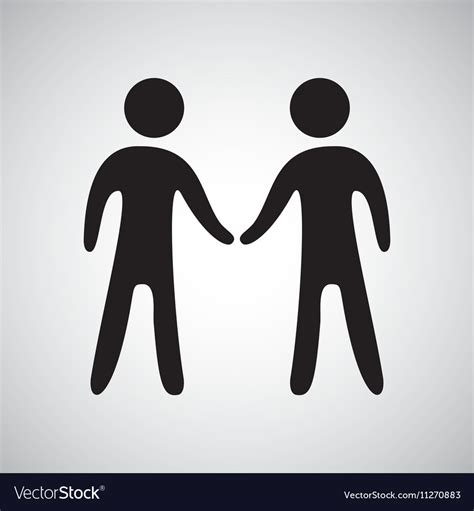 Two Silhouette Persons Standing Royalty Free Vector Image