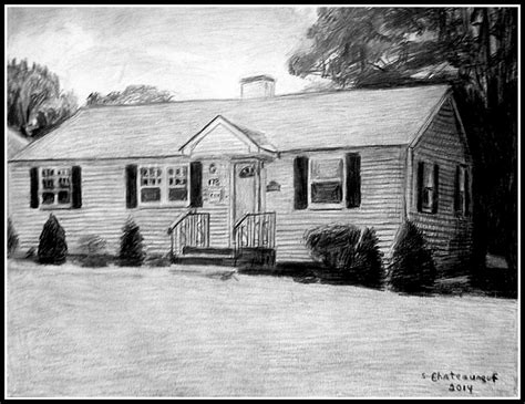 pencil drawing   house  lowell ma drawn  stev flickr