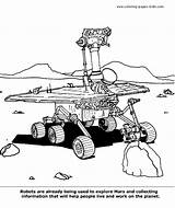 Coloring Pages Space Mars Transportation Robot Printable Kids Color Sheets Shuttles Shuttle Sheet Found sketch template