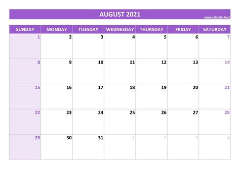 august  calendar calendarbest