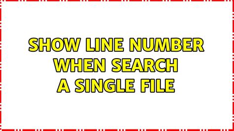 show  number  search  single file  solutions youtube