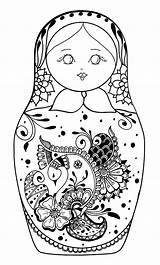 Coloring Russian Doll Nesting Pages Printable Dolls Template sketch template