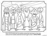 Joshua Tribes Spies Promised Vbs Twelve Canaan Battle sketch template