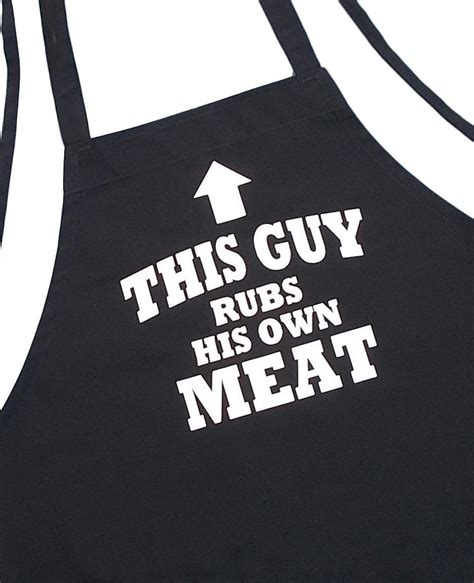 Funny Barbecue Apron This Guy Rubs His Own Meat Black Etsy