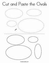 Shape Preschool Oval Coloring Ovals Paste Cut Worksheets sketch template