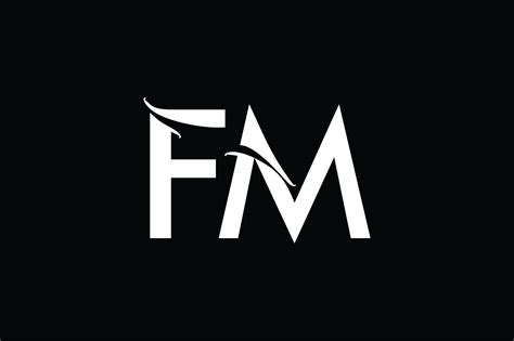 fm monogram logo design  vectorseller thehungryjpeg