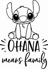 Ohana Lilo Means Stich Pintar Silueta Colorier Kreative Famille Skizzen Interestinginformations sketch template