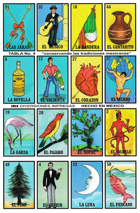 Printable Loteria Mexicana Cards