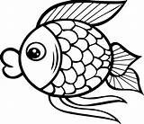 Fish Coloring Pages Cartoon Printable Kids Pdf Bass Colouring Color Ray Easy Template Print Drawing Getcolorings Getdrawings Colorings sketch template