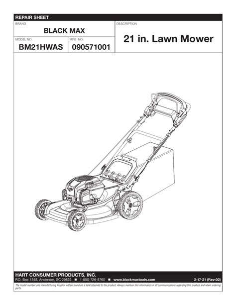 black max lawn mower parts manual