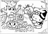 Hello Kitty Halloween Pages Coloring Color Festival Kids Online sketch template