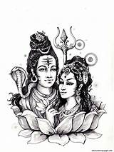 Shiva Coloring Pages Sati India Adult Bollywood Printable Parvati Adults Print Tattoo Couple Lord Hindu Guitar Lotus Woman Man God sketch template