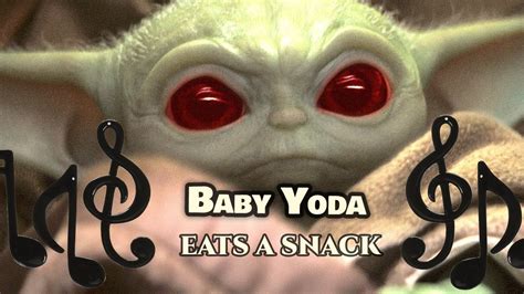 baby yoda eating