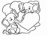 Valentin Namorados Elefantes Apaixonados Corazones Pareja sketch template