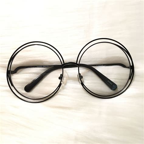 round wired designer inspired glasses black frames wire sunglasses