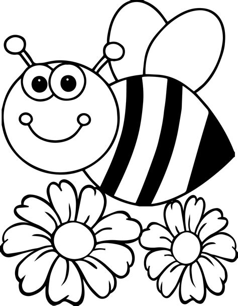 cool bee flower coloring page bee coloring pages coloring pages