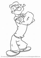 Popeye Sailor Drawingtutorials101 Tunes Looney Mickey Seemann Gangster Riscos Inspirações sketch template