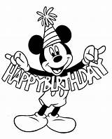 Birthday Coloring Happy Disney Pages sketch template