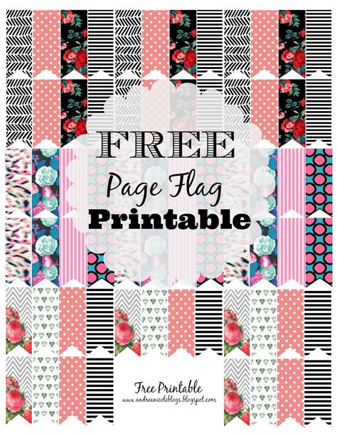 Andrea Nicole Friday Printable Freebie Page Flags